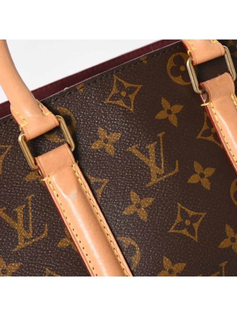 Louis Vuitton Soufflot BB Monogram Handbag Canvas Vachetta Leather Brown